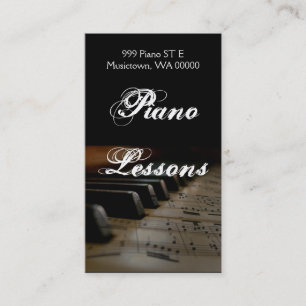 Piano Lessons, Instructor, Music Business Card