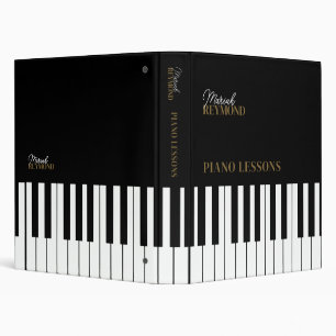 Piano Lessons Keyboard Custom Black Binder