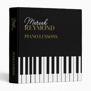 Piano Lessons Keys Keyboard custom black Binder