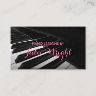 Piano Lessons, Music Instructor Business Card