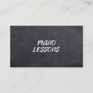 Piano Lessons Music Teacher Instructor Chalkboard  Business Card