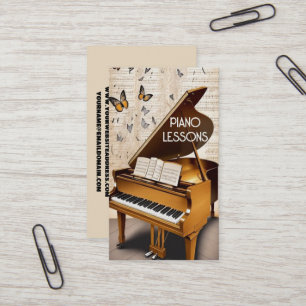 Piano Lessons with Butterflies  Business Card