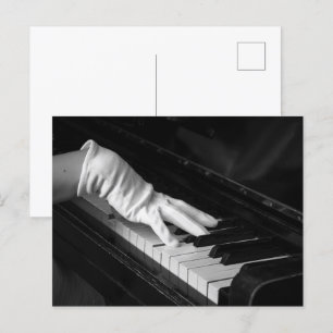 Piano macro closeup, Playing in gloves Postcard