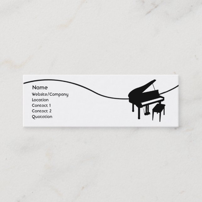 Piano Mini Business Card (Front)