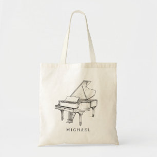 Piano Modern Line Drawing Music Teacher Musician Tote Bag