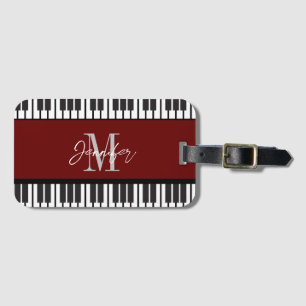 Piano Monogram Name Personalized Luggage Tag