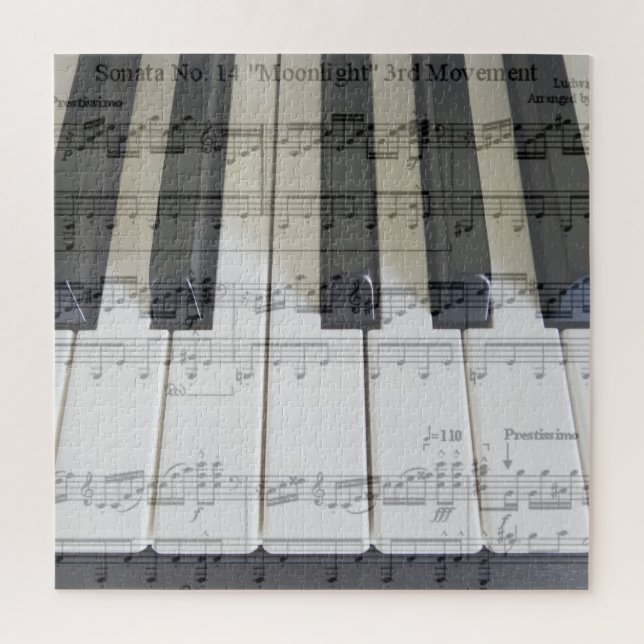 Piano & Moonlight Sonata Jigsaw Puzzle (Vertical)