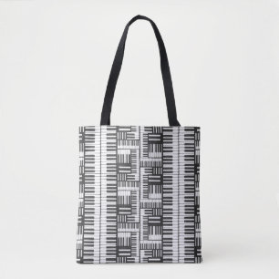 Piano Motif Sac fourre-tout noir et blanc