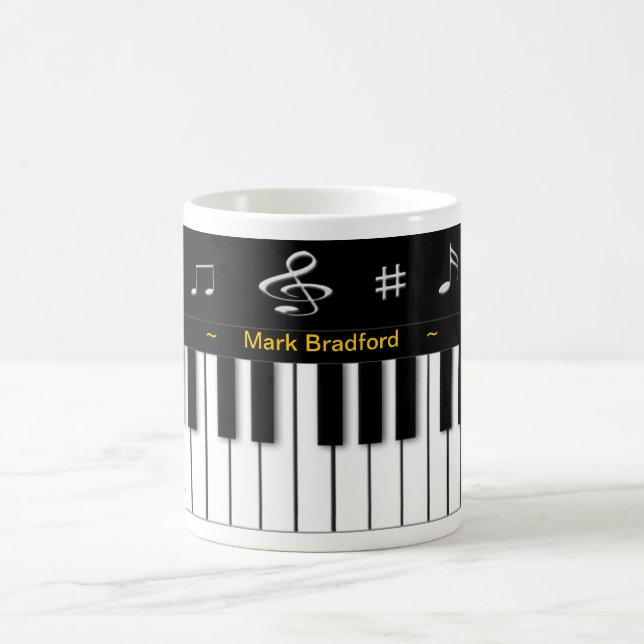 Piano Mug - Personalize Name (Center)