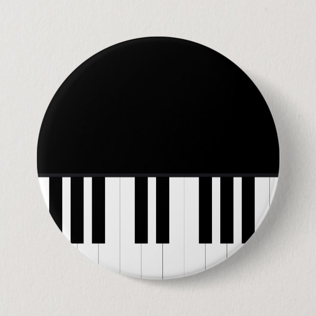 PIANO MUSIC 3 INCH ROUND BUTTON (Front)