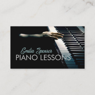 Piano Music Enseignant Carte de visite noir