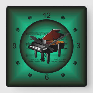 Piano ~ Music ~ La musique ~ Música ~ Musik ~ Square Wall Clock