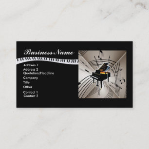 Piano Music Notes Business Card