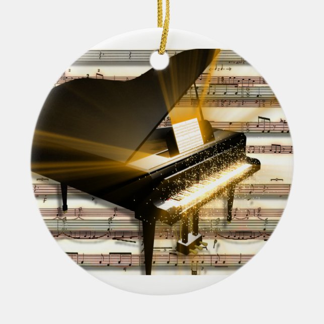 piano_music_notes ceramic ornament (Front)