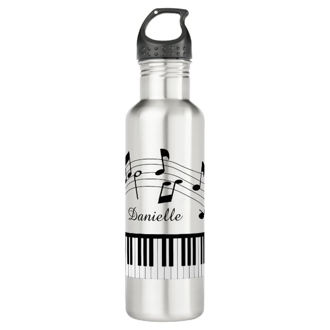 Piano Music Notes Custom Colours Personalized 710 Ml Water Bottle (Front)