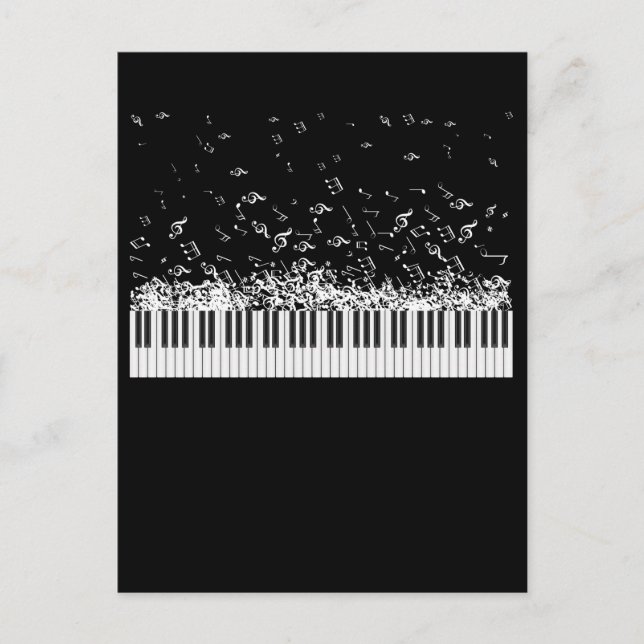 Piano Music Notes Instrument Musician Pianist Postcard (Front)
