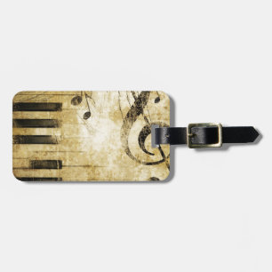 Piano Music Notes Luggage Tag