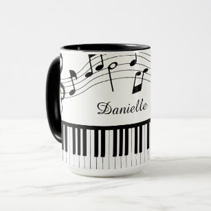 Piano Music Notes Personalized Custom Colours Mug