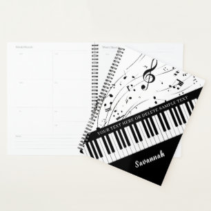 Piano Music Notes Personalized Custom Colours Planner