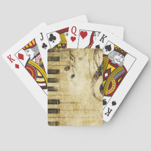 Piano Music Notes Playing Cards