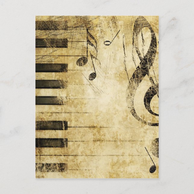 Piano Music Notes Postcard (Front)