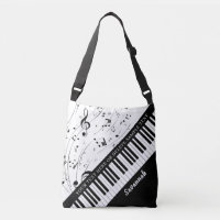 Piano Music Notes Script Name Black White