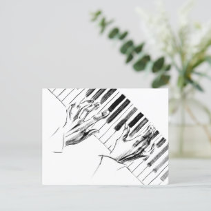 Piano music postcard