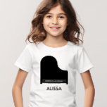 Piano Music Studio, Teacher Promotional Student  T-Shirt<br><div class="desc">Promote your piano or music business with this grand piano t-shirt. Use them as a custom gift for students. They may be personalized with the name of your studio and contact information.</div>
