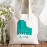 Piano Music Studio, Teacher Promotional Student  Tote Bag<br><div class="desc">Promote your piano or music business with this grand piano tote bag. Use them as a personalized gift for students,  who can carry sheet music to lessons in these great tote bags. They may be personalized with the name of your studio and contact information.</div>