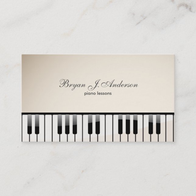 Piano Music Teacher Business Card (Front)