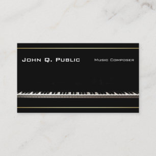 Piano Music Teacher Composer Professional Elegant Business Card