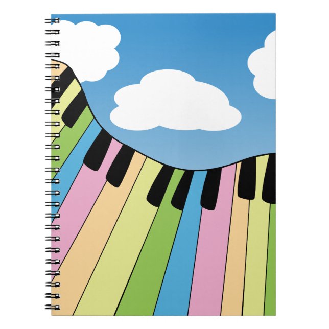 Piano Musical Instrument Sky Clouds Notebook (Front)