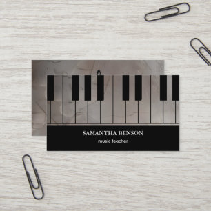 Piano Musician Business card with Music Note