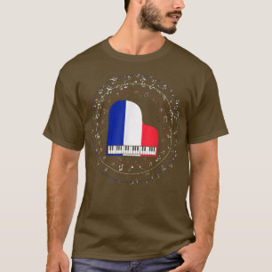 Piano Musician Music Lover Treble Clef French Pian T-Shirt