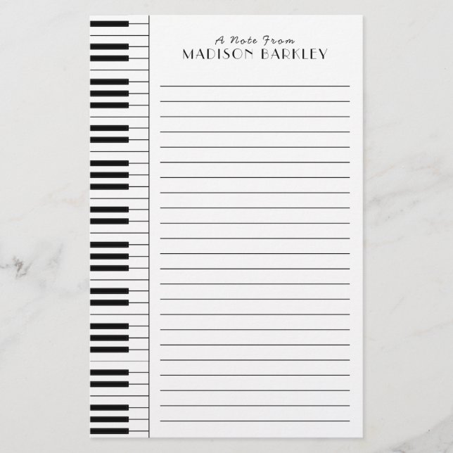 Piano Musician Music Teacher Stationery (Front)