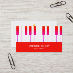 Piano musicien Carte de visite avec note de musiqu