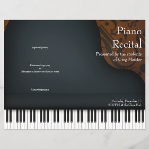 Piano noir sur Brown plié programme de considérant