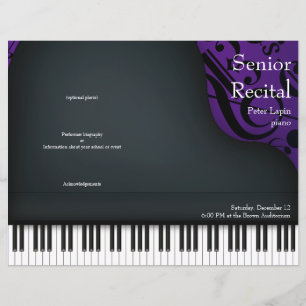 Piano noir sur violet plié programme de considéran