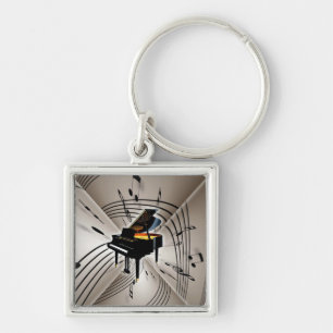 Piano Notes and Staff Keychain