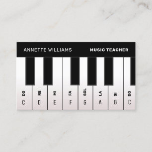 Piano notes musical  business card