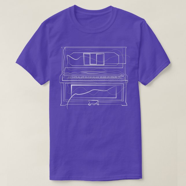 Piano one line drawing Long Sleeve TShirt  (Design Front)
