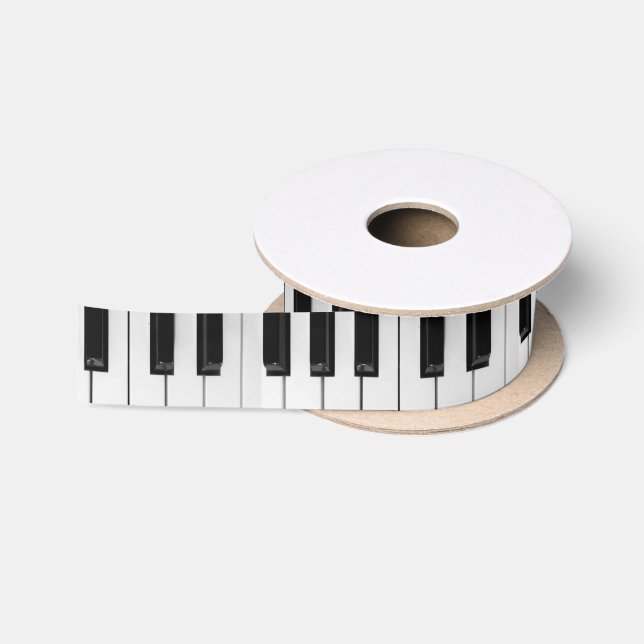 Piano pattern satin ribbon (Spool)