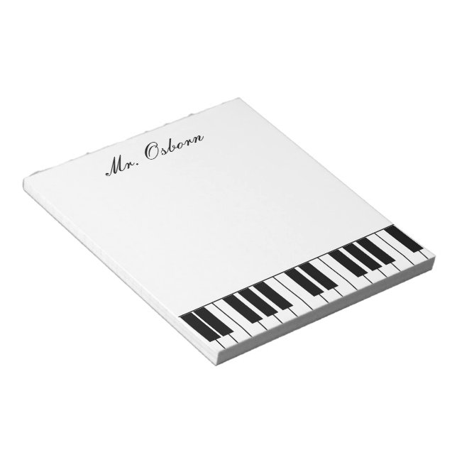 Piano Personalized Notepad (Angled)