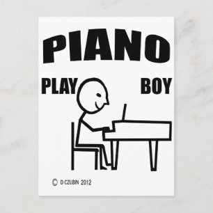 Piano Play Boy Postcard