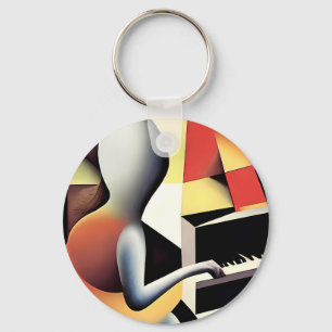 Piano Player - Airbrush Art Keychain