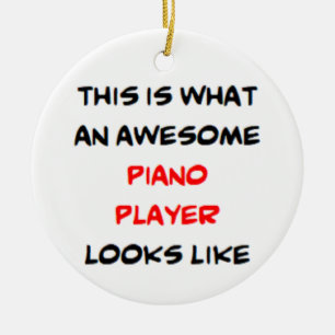 piano player, awesome ceramic ornament