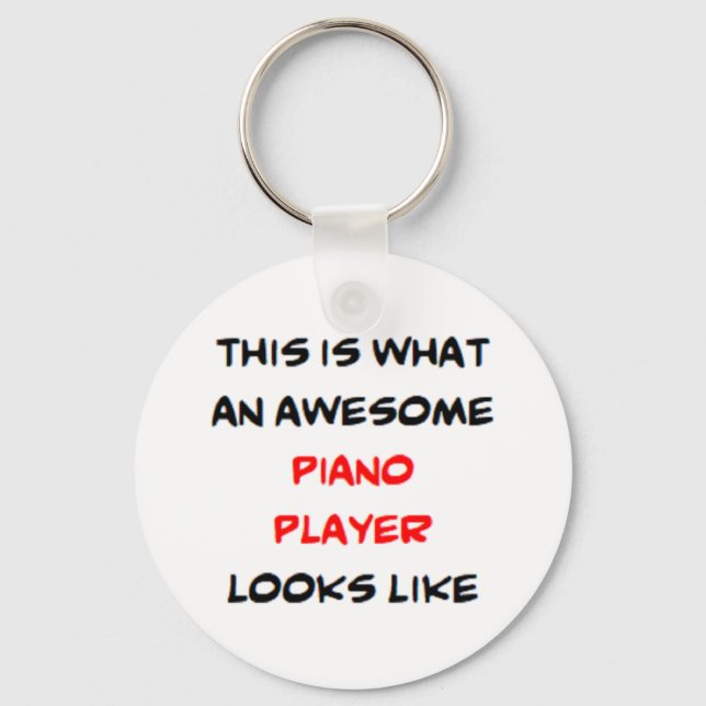 piano player, awesome keychain (Front)