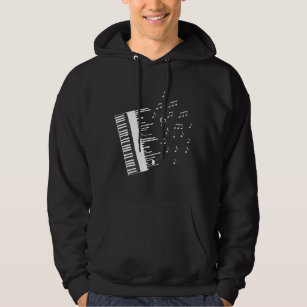 Piano Player Flying Music Notes Bird Pianist Hoodie