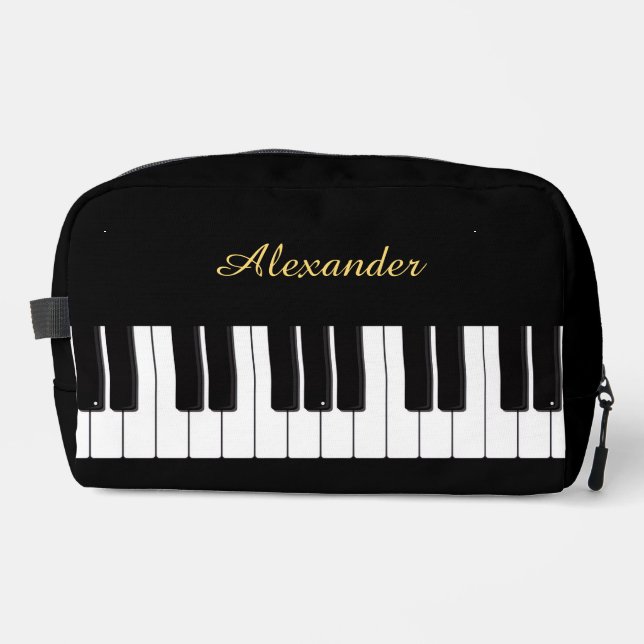 Piano Player Keyboard Personalised Pianist Dopp Kit (Front)
