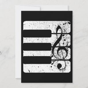 Piano Player Keyboard Treble Clef Musical Instrume Invitation